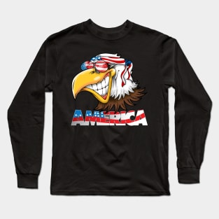 American Eagle Red White And Blue Patriot Long Sleeve T-Shirt